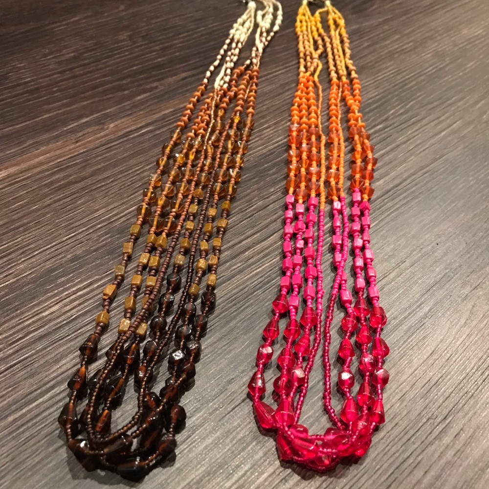 Bundle of 2 Ombré Beaded Necklaces